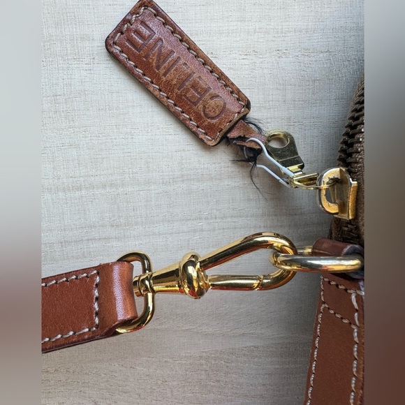 Celine Macadam Brown Coated Canvas & Leather Handbag With Adjustable Strap - Picture 11 of 16